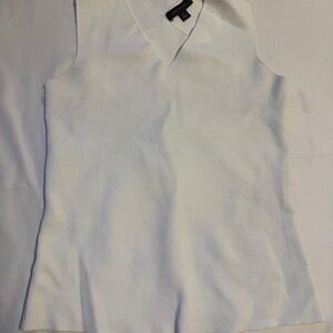 Ann Taylor Ivory V-Neck Tank Top